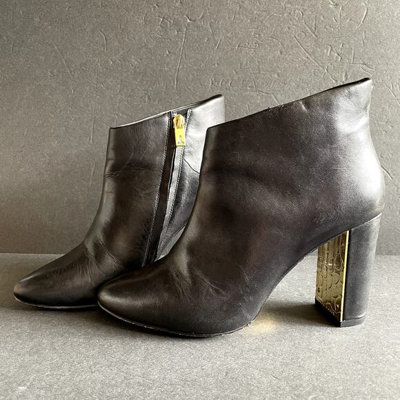 Ted Baker Black Leather Lowrenna Ankle Booties 38.5/7.5 - Picture 2 of 10